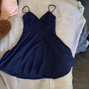Jun Ivy navy blue spaghetti strapped dress, size M, worn once